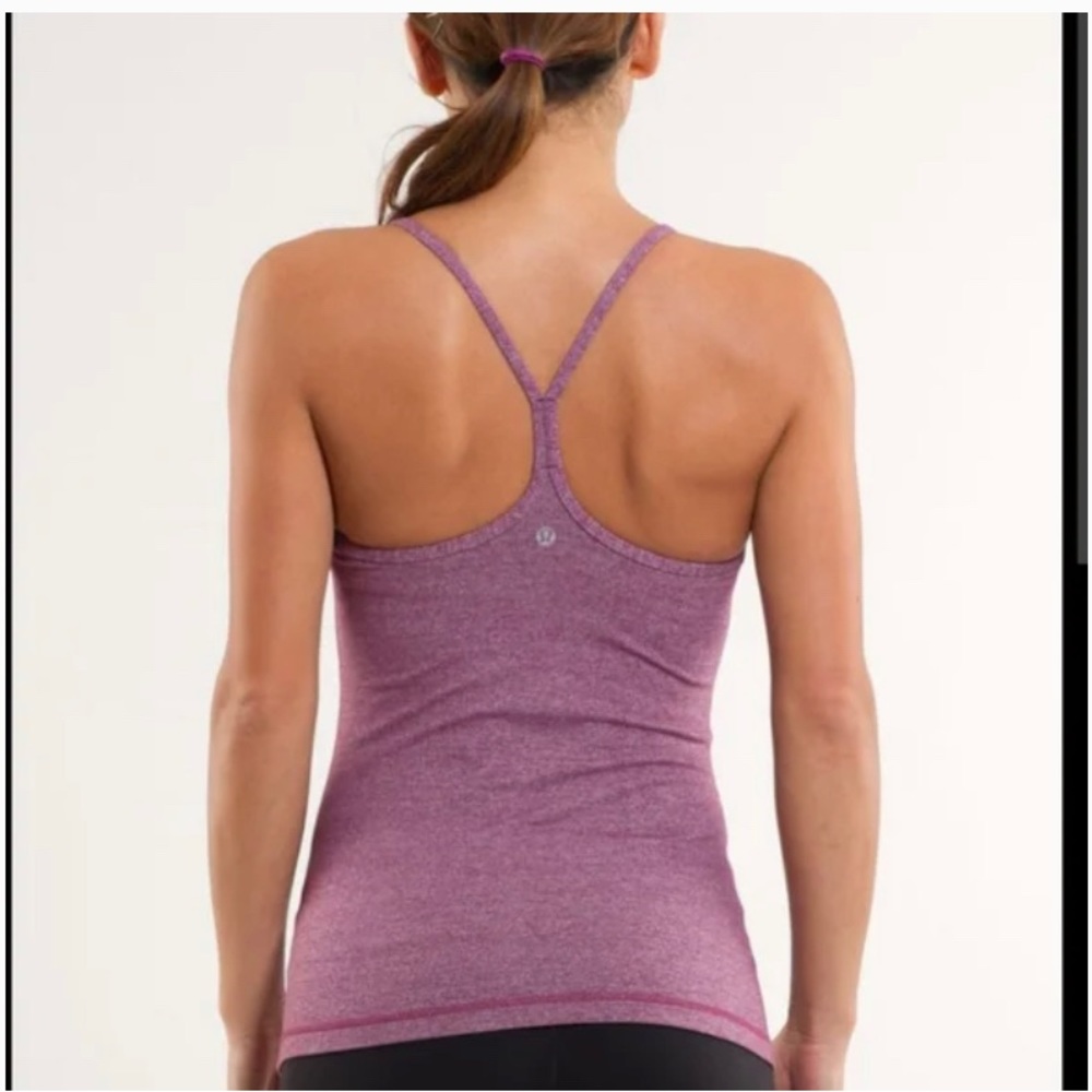 Lululemon Athletica Power Y tank in Heather ultra violet color